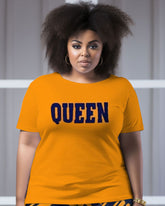 Women's Big & Tall Street Queen Wave Graffiti Short Sleeve Shorts Set